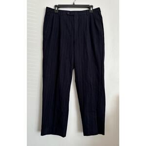 Navy Men's Vintage Christian Dior Monsieur Double Pleated Trousers 33x28